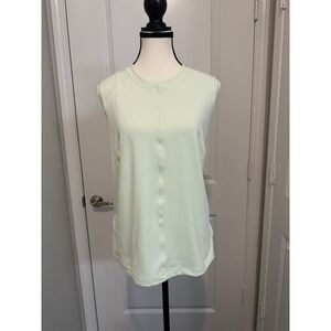 Athleta Sunchaser Tank Top 1X Light Green Sleeveless Zip Pocket Activewear NWOT‎